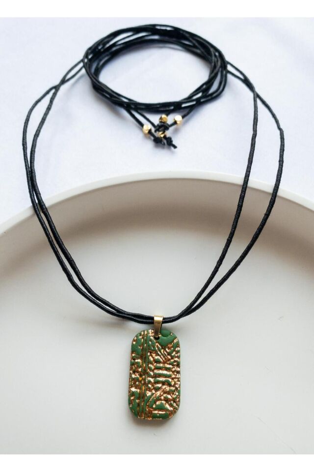 BeuBella El Yapımı Mısır Desenli Takı Seti – Yeşil & Bronz – Ayarlanabilir Kolye – Antialerjik