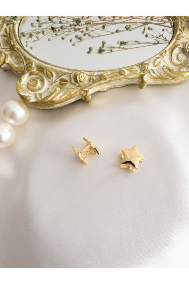 Gold Çelik Yıldız Küpe