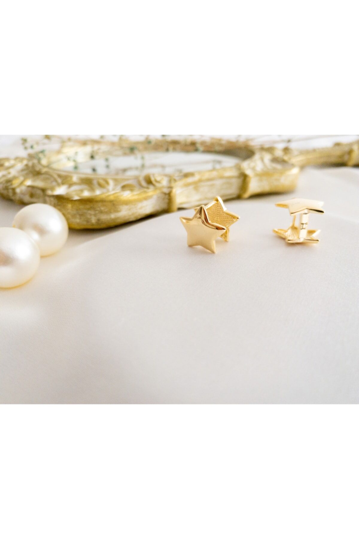 Gold Çelik Yıldız Küpe