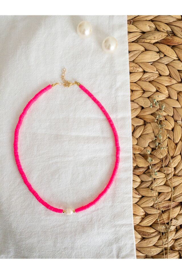 Pembe Fimo Inci Kolye