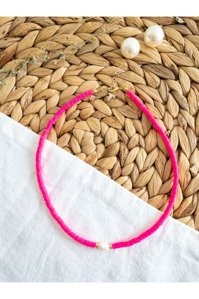 Pembe Fimo Inci Kolye