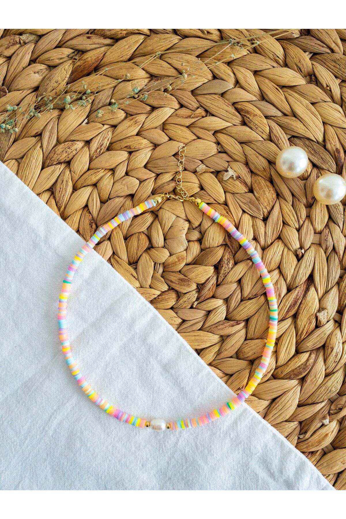 Renkli Fimo Inci Kolye