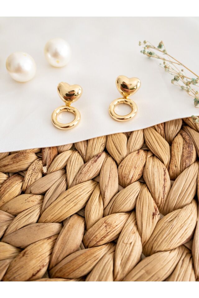 Gold Kalpli Tam Daire Küpe