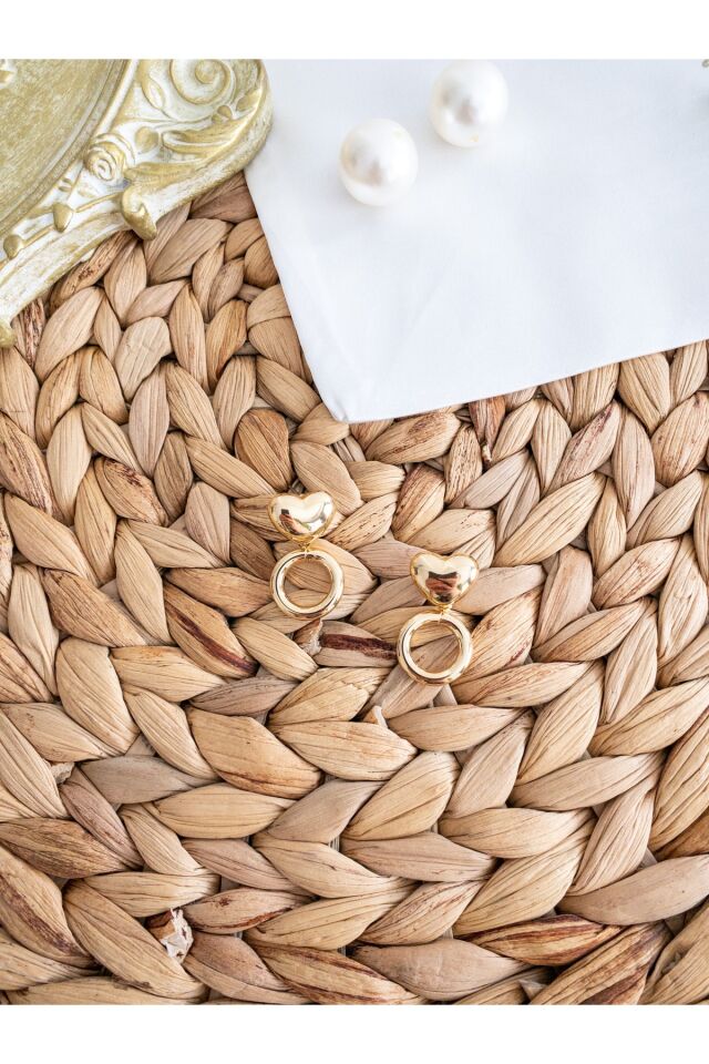 Gold Kalpli Tam Daire Küpe