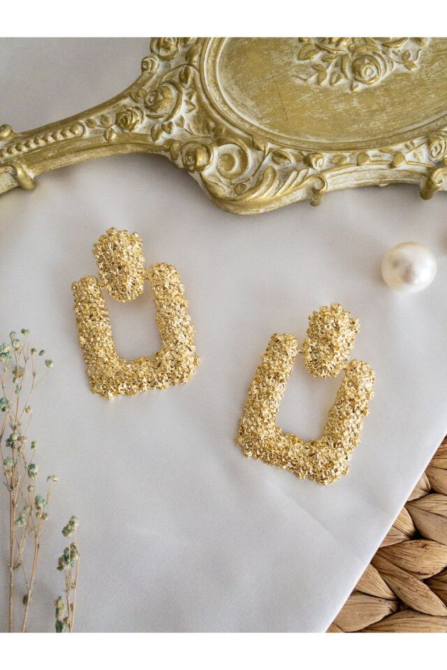 Gold Kare Vintage Küpe
