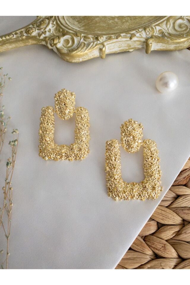 Gold Kare Vintage Küpe