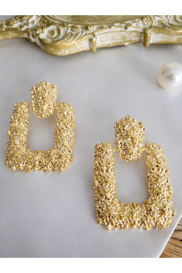 Gold Kare Vintage Küpe