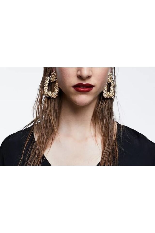 Gold Kare Vintage Küpe