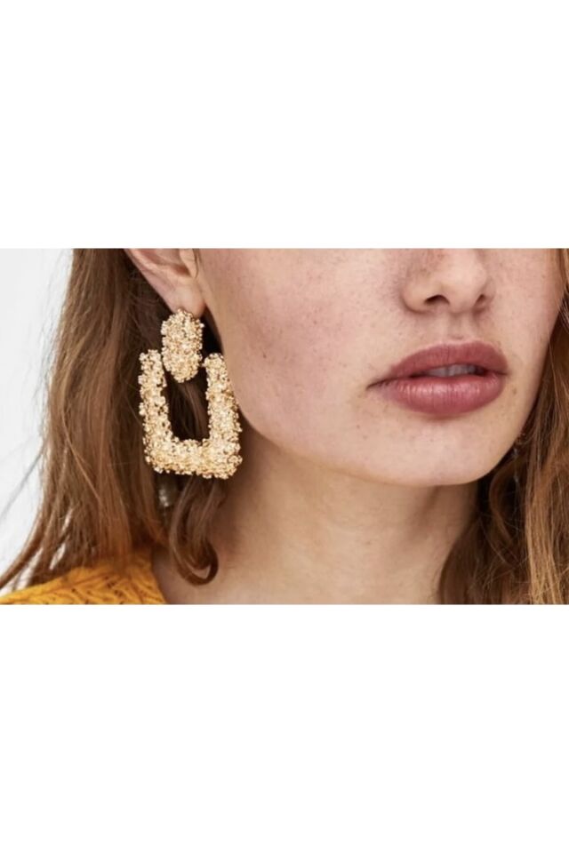 Gold Kare Vintage Küpe