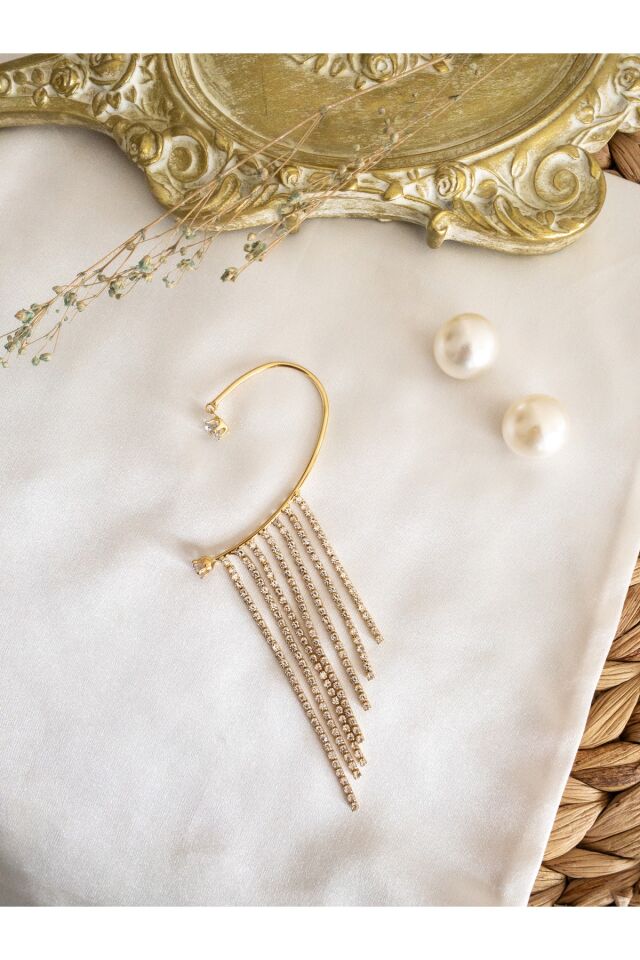 Gold Zirkon Taşlı Kulak Aksesuarı