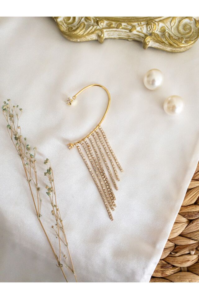 Gold Zirkon Taşlı Kulak Aksesuarı