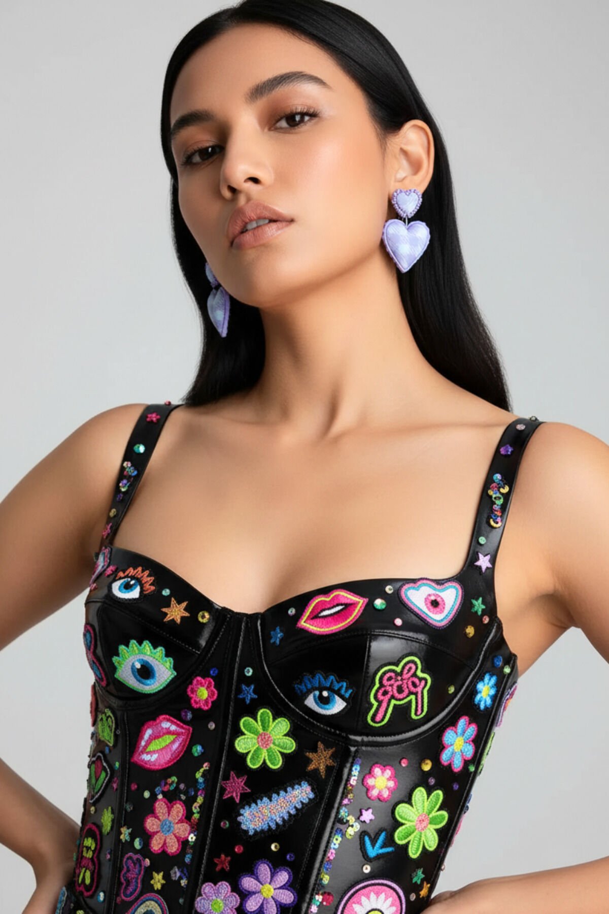 Pastel Ekose Kalpli Küpe – El Yapımı – Polimer Kil – Antialerjik Çelik