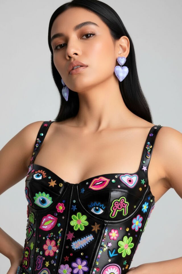 Pastel Ekose Kalpli Küpe – El Yapımı – Polimer Kil – Antialerjik Çelik