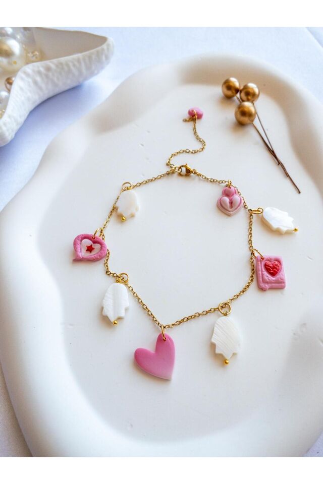 BeuBella Fatma Ana Eli & Kalpli Halhal – Gold Çelik Zincir – El Yapımı & Detaylı