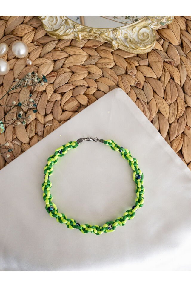 Nazar Boncuklu Yeşil Kedi Ve Küçük Irk Köpek Tasması