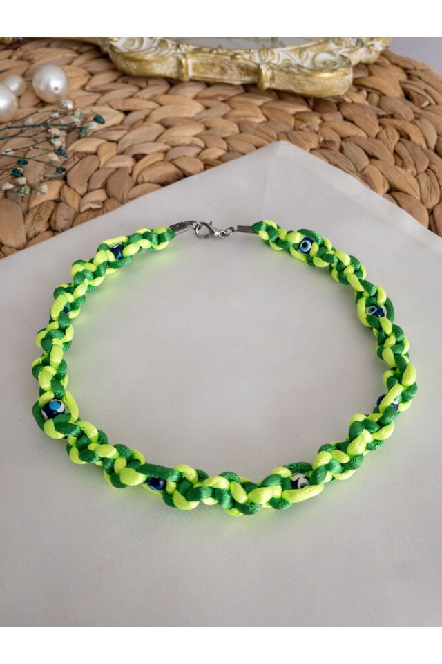 Nazar Boncuklu Yeşil Kedi Ve Küçük Irk Köpek Tasması