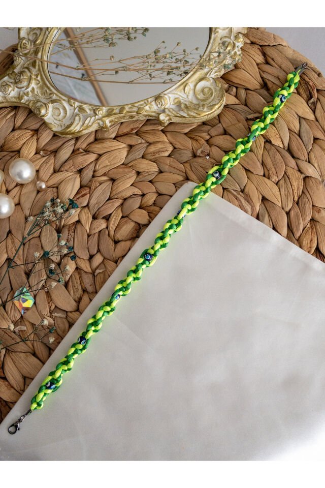 Nazar Boncuklu Yeşil Kedi Ve Küçük Irk Köpek Tasması