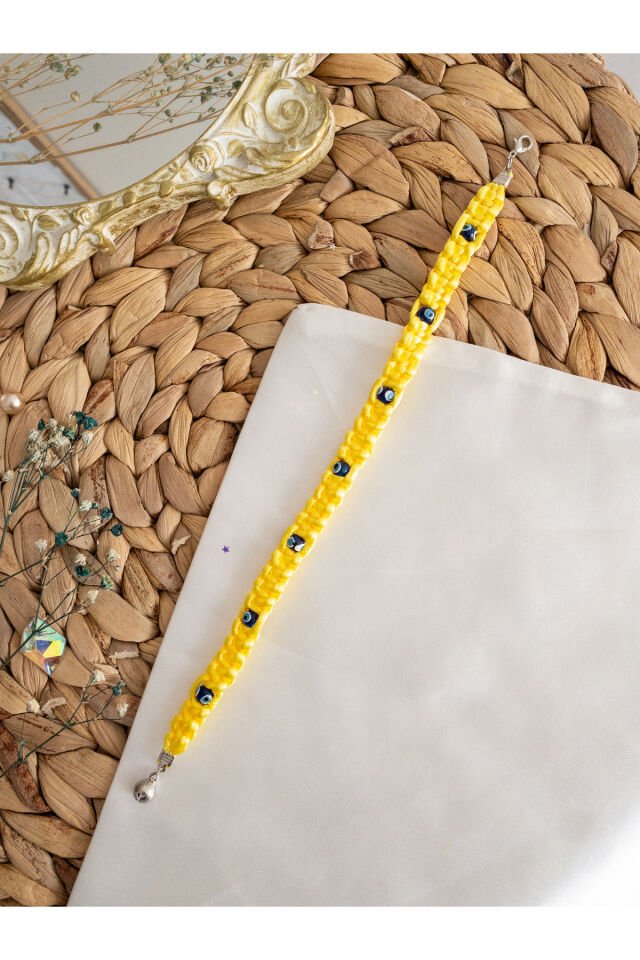 Nazar Boncuğu Detaylı Sarı Kedi Ve Küçük Irk Köpek Tasması