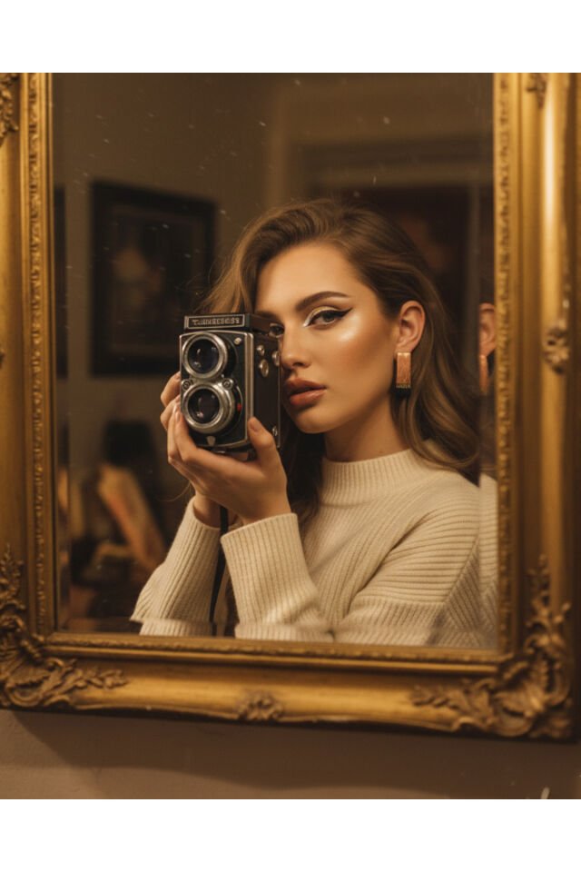 Özel Tasarım Siyah Polimer Kil Üzeri Altın ve Bronz Varak Detay Geometrik Küpe