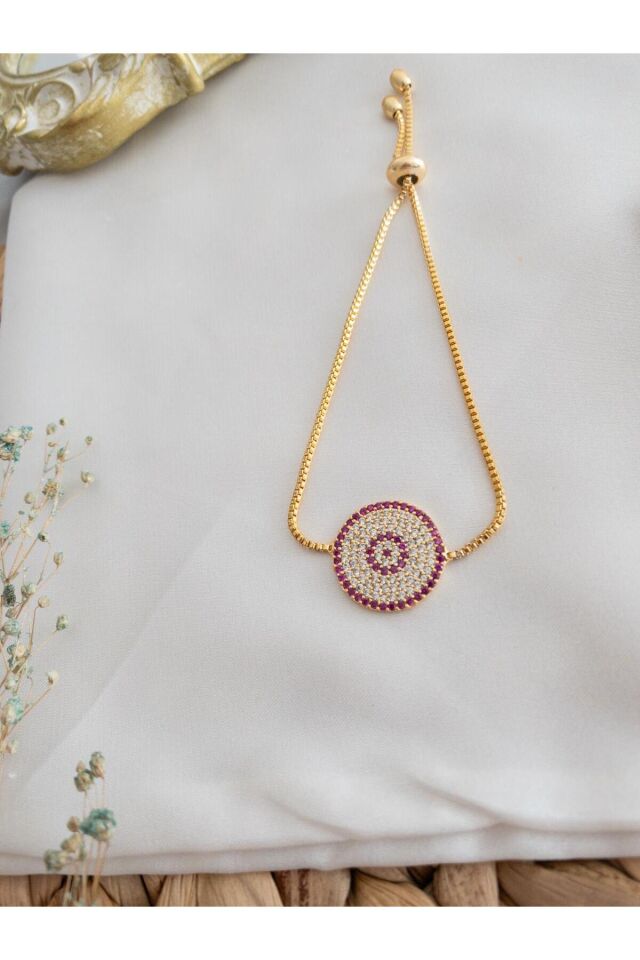 Renkli Zirkon Taşlı Asansör Bileklik