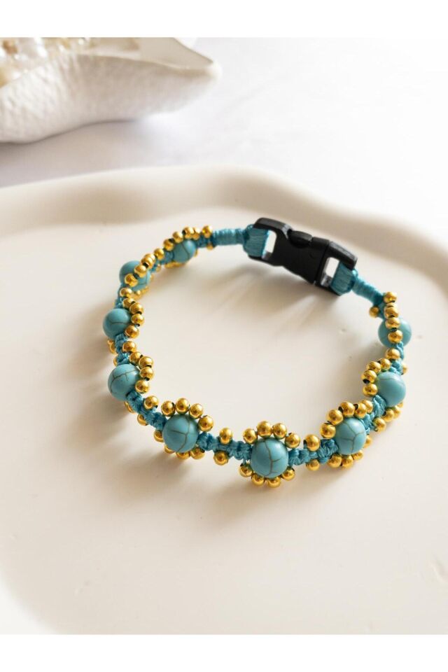 El Yapımı Doğal Firuze Taşlı Kedi ve Küçük Köpek Tasması – Şık ve Zarif Evcil Hayvan Aksesuarı