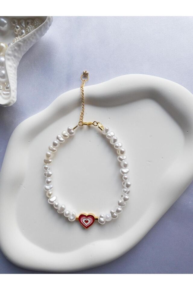 Renkli Kalp Detay İnci Kedi ve Küçük Irk Köpek Tasması