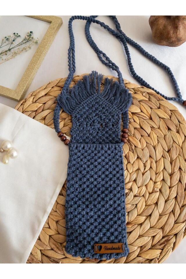 Özel Tasarım Mavi Marome Mini Çanta