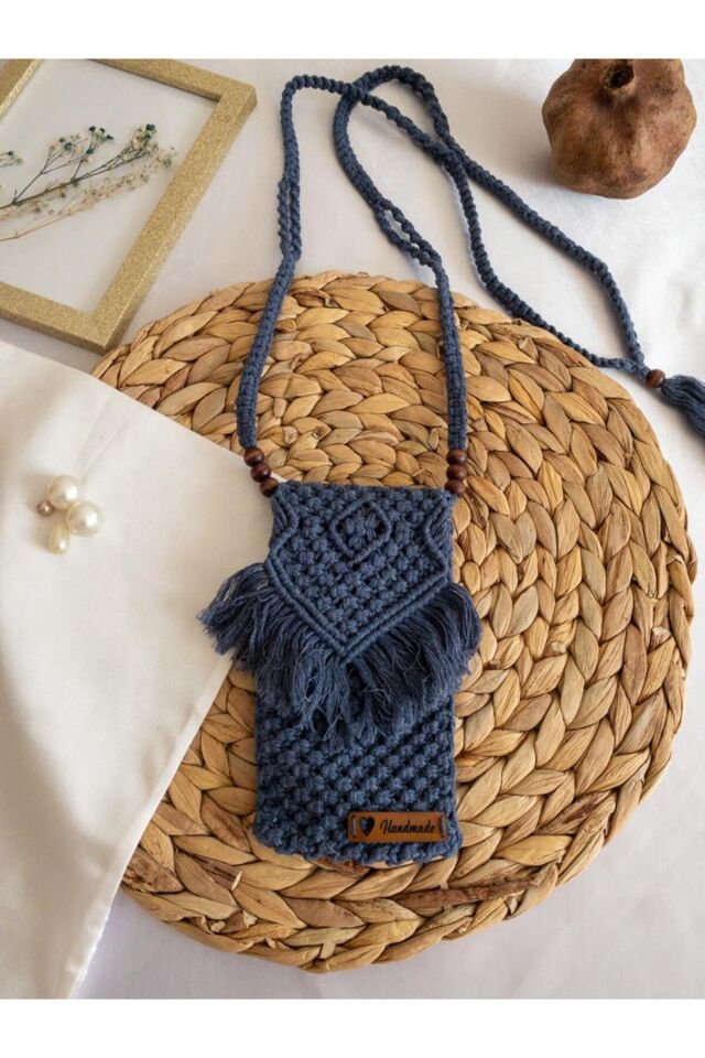 Özel Tasarım Mavi Marome Mini Çanta