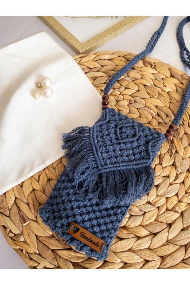 Özel Tasarım Mavi Marome Mini Çanta