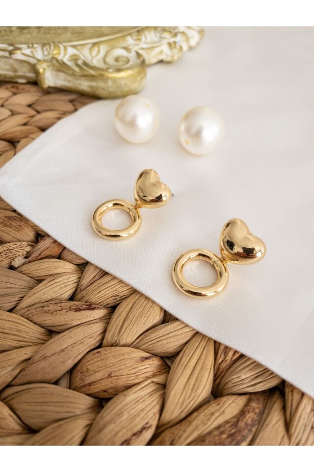 Gold Kalpli Tam Daire Küpe Gold