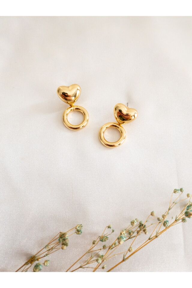 Gold Kalpli Tam Daire Küpe Gold