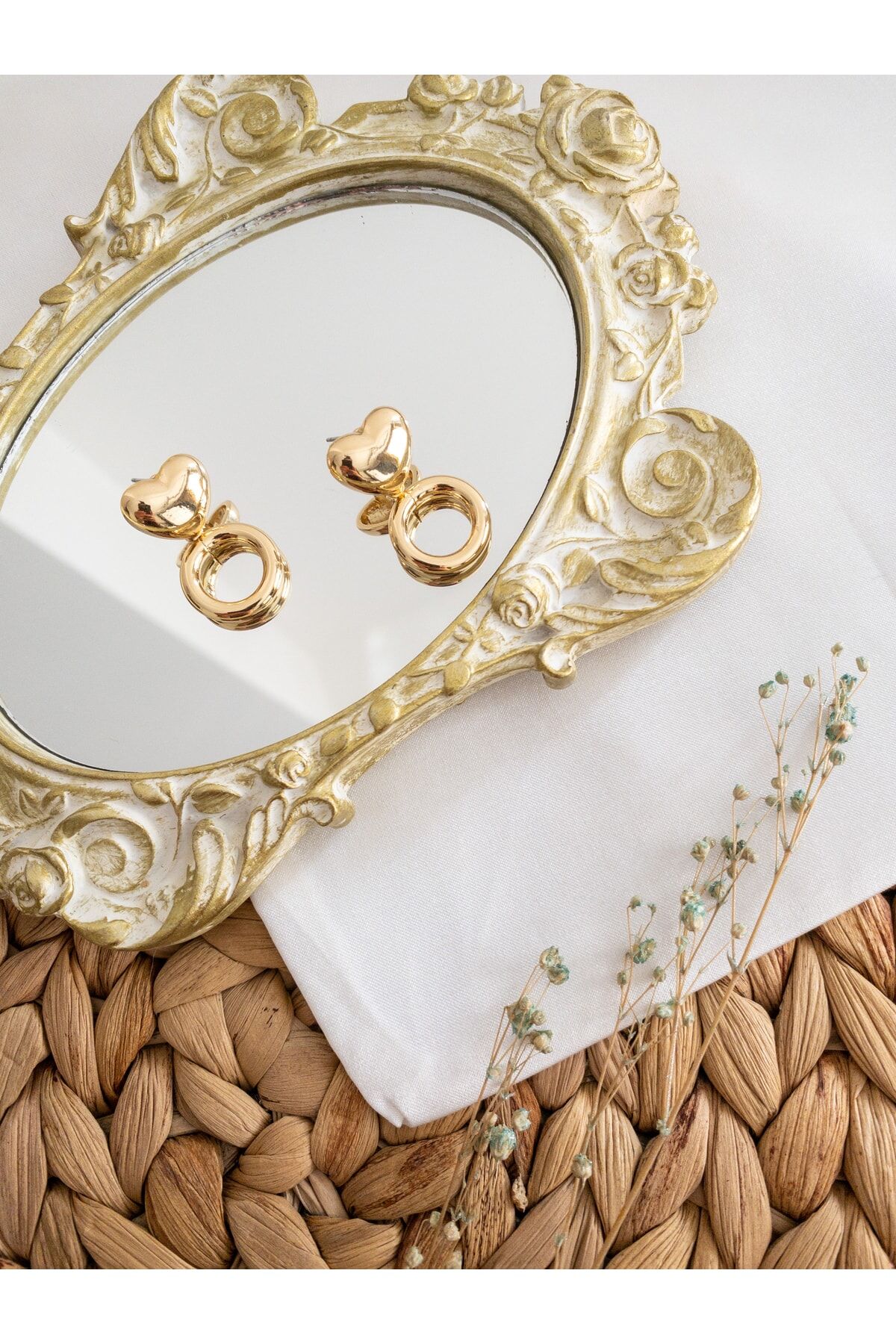 Gold Kalpli Tam Daire Küpe Gold