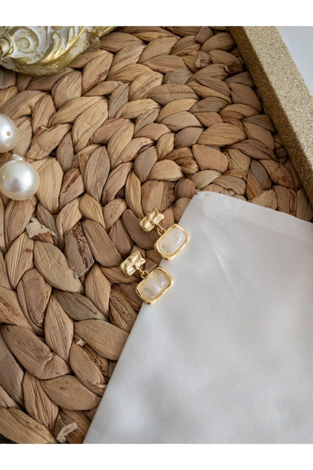 Gold Mini Geometrik Küpe Gold - Battal Standart