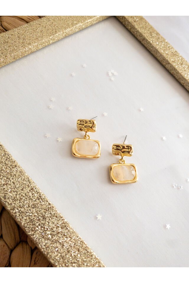 Gold Mini Geometrik Küpe Gold - Battal Standart